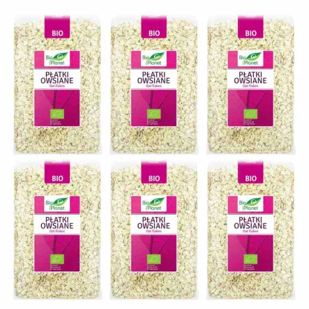 Zestaw 6 x Płatki Owsiane Bio 1 kg  - Bio Planet