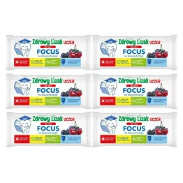 6 x Zdrowy Lizak UCZEŃ FOCUS o Smaku Jagody z Wiśnią 6 g - Starpharma