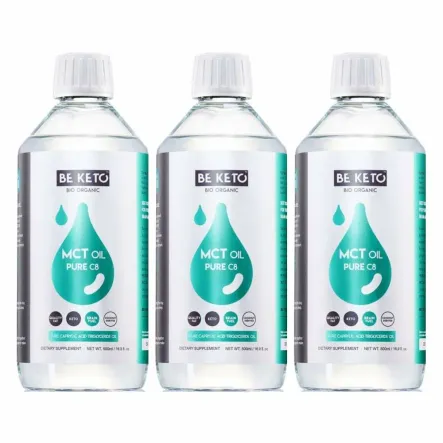 3 x Olej MCT 100% Pure C8 1 l - Beketo