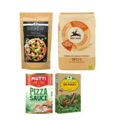Podlaska Przyprawa do Pizzy 30 g - Dary Natury + Mąka Pszenna Bio Typ 0 Mąka Włoska do Pizzy 1 Kg Alce Nero + Mieszanka do Wypieku Pizzy Bezglutenowa 250 g - Pięć Przemian + Sos Pomidorowy do Pizzy z Ziołami 400 g - MUTTI