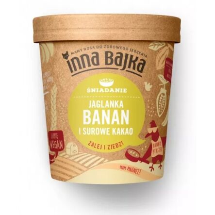 Jaglanka Banan i Surowe Kakao 65 g - Inna Bajka - Przecena Krótka Data Minimalnej Trwałości