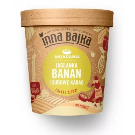 Jaglanka Banan i Surowe Kakao 65 g - Inna Bajka - Przecena Krótka Data Minimalnej Trwałości