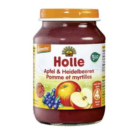 Deser dla Niemowląt Jabłko i Czarna Jagoda Bio 190 g Holle
