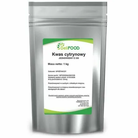 Kwas Cytrynowy Jednowodny E330 1 kg - DeliFood