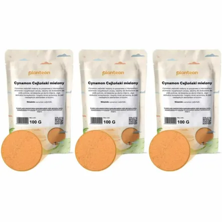 3 x Cynamon Cejloński Mielony 100 g - Planteon