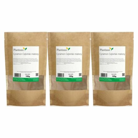3 x Cynamon Cejloński Mielony 100 g - Planteon