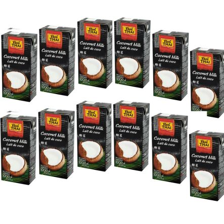 Mleczko Kokosowe UHT 12 x 1 L 85% ekstrakt - Real Thai - Mleko Kokosowe Ekstrakt