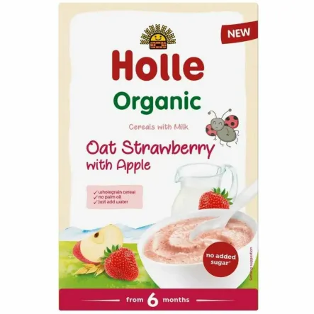 Kaszka Mleczno - Owsiana Truskawka - Jabłko Bio 250 g - Holle (data: 05.12.2025)