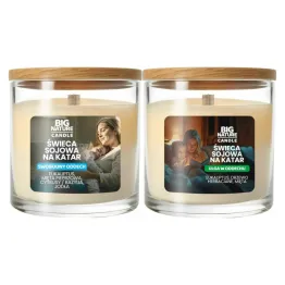 Świeca Sojowa na Katar Swobodny Oddech 225 g - Big Nature + Świeca Sojowa na Katar Ulga w Oddechu 225 g - Big Nature