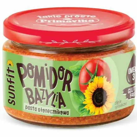 Pasta Słonecznikowa Pomidor i Bazylia Bezglutenowa 180 g - Primavika