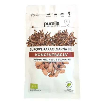 Surowe Kakao Kruszone Ziarna Bio 21 g - Purella