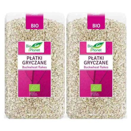 Zestaw 2 x Płatki Gryczane Bio 600 g - Bio Planet 