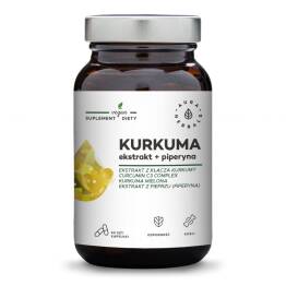 Kurkuma Ekstrakt + Piperyna 60 Kapsułek - Aura Herbals