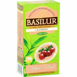 Herbata Zielona z Dodatkami CRANBERRY 25 Saszetek (37,5 g) - Basilur