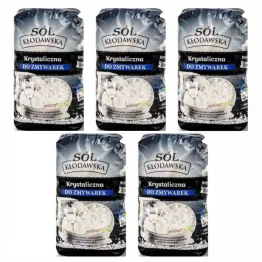 5 x Sól Kłodawska Krystaliczna do Zmywarki 1 kg - Kopalnia Soli Kłodawa