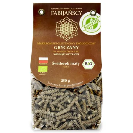 Makaron Gryczany Świderek Mały Fusilli Bezglutenowy Bio 250 g - Fabijańscy 