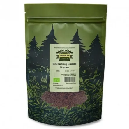 Bio Siemię Lniane Len brązowy Eko, Nasiona Lnu 500G - Ekogram Zielonki
