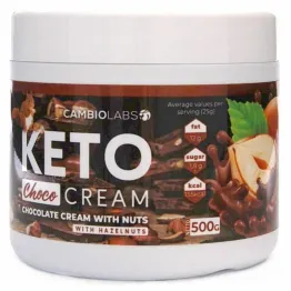 KETO Krem Czekoladowy z Orzechami Crunchy Choco Cream Bez Dodatku Cukru 500 g - Cambio Labs