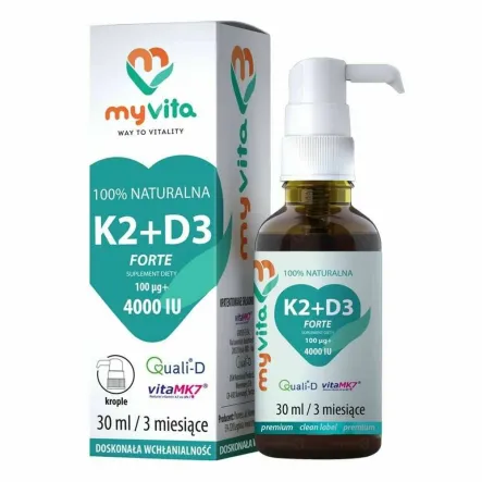 Naturalna Witamina K2+ D3 Forte Krople 30 ml - MyVita