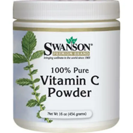 SWANSON Witamina C w Proszku 100% Czystości 454 g Kwas L-Askorbinowy