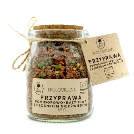 Słoiczek Przyprawa Pomidorowo - Bazyliowa z Czosnkiem Niedźwiedzim Eko 65 g - Dary Natury