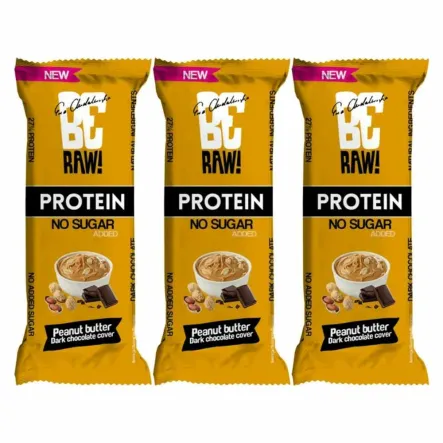3 x BeRaw Baton Bar Protein 27% Masło Orzechowe 40 g Purella