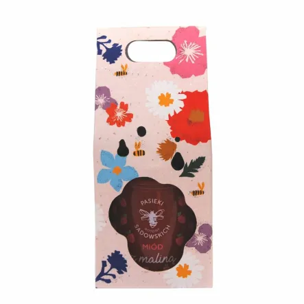 Zestaw z 1 Miodem i Łyżeczką z Maliną 430 g - Pasieki Sadowskich