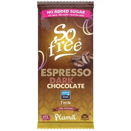 Czekolada So Free 0% Cukru o Smaku Espresso 80 g Plamil