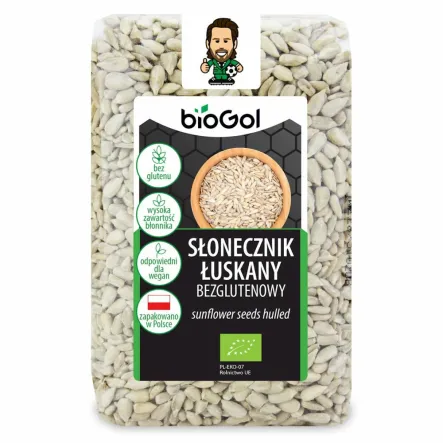 Słonecznik Łuskany Bezglutenowy Bio 350 g - Biogol - Przecena Krótka Data Minimalnej Trwałości
