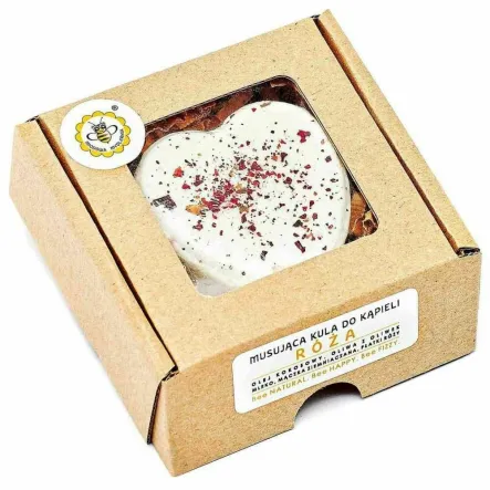 Kula Musująca do Kąpieli RÓŻA 80 g - Miodowa Mydlarnia (data: 28.02.2026)