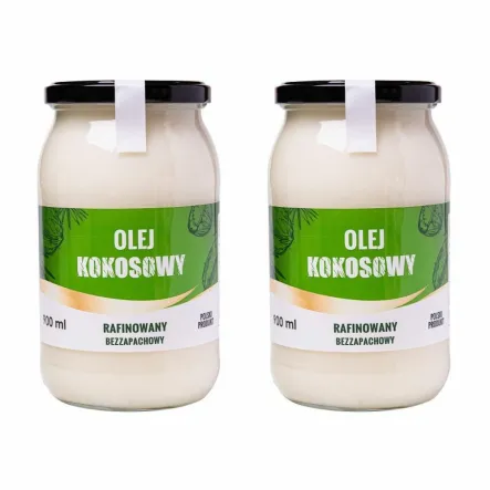 Zestaw 2 x Olej Kokosowy Rafinowany Bezzapachowy 900 ml Novitum