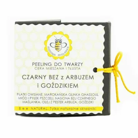 Peeling do Twarzy CZARNY BEZ Z ARBUZEM I GOŹDZIKIEM 25 g - Miodowa Mydlarnia