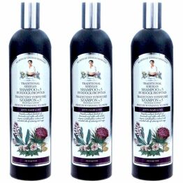 3 x Szampon No 3 Na Łopianowym Propolisie Przeciw Wypadaniu Włosów 550 ml - Agafji