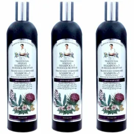 3 x Szampon No 3 Na Łopianowym Propolisie Przeciw Wypadaniu Włosów 550 ml - Agafji