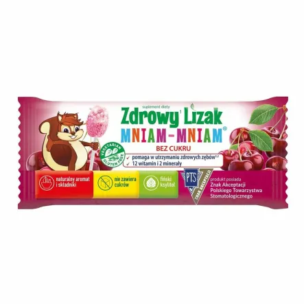 Zdrowy Lizak Mniam - Mniam Wiśnia Łezka 6 g - Starpharma