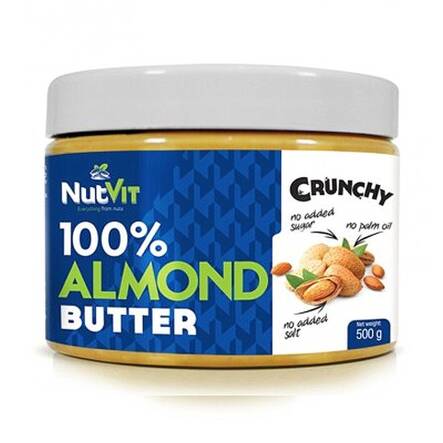 100% Masło Migdałowe Crunchy 500 g - NutVit 