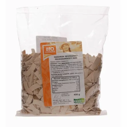 Makaron Razowy Jęczmienny Szerokie Wstążki Eko 400 g - Bioharmonie