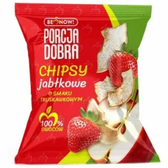 Chipsy Jabłkowe o Smaku Truskawkowym 18 g - Porcja Dobra