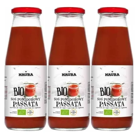 3 x Sos Pomidorowy Passata Bio 680 g - Naura