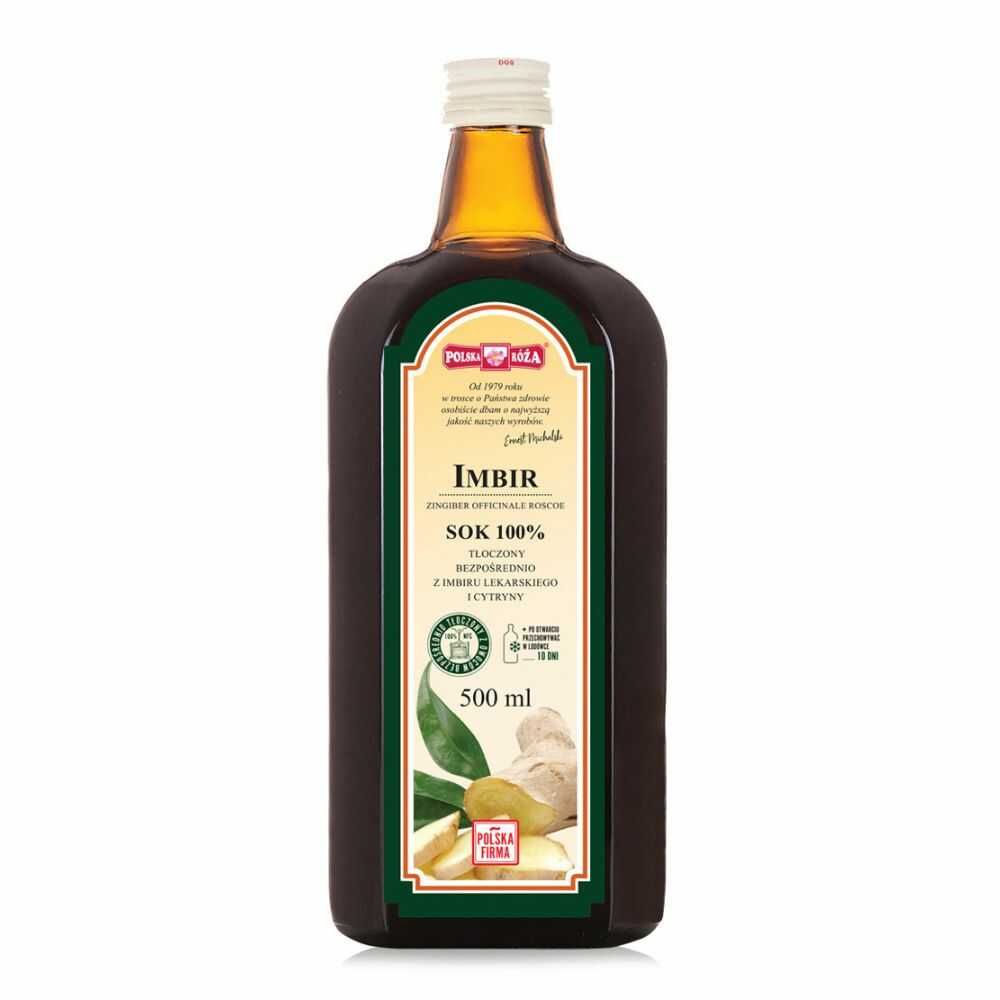 Imbir z Cytryną Sok Tłoczony 500 ml - Polska Róża
