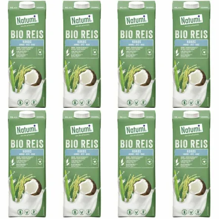 8 x Napój Ryżowo-Kokosowy Bezglutenowy Bio 1 l UHT Natumi