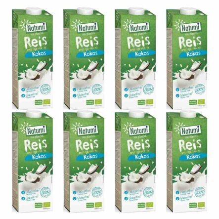 8 x Napój Ryżowo-Kokosowy Bezglutenowy Bio 1 l UHT Natumi