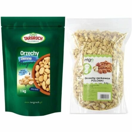 Zestaw Orzechy Ziemne Prażone 1 kg - Targroch + Orzechy Nerkowca Połówki 1 kg - MIGOgroup