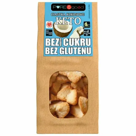 Ciastka KETO Kokosowe Bez Dodatku Cukru 150 g - PURE&GOOD