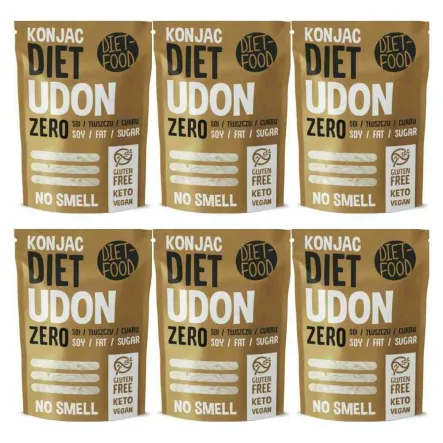 6 x Makaron Konjac Udon Bezglutenowy  270 g (200g) - Diet-Food