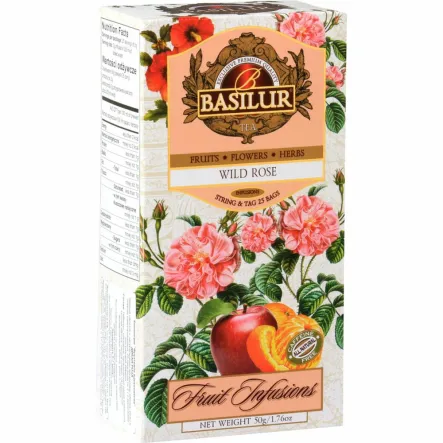 Herbata Owocowa w Saszetkach WILD ROSE 50 g (25x 2 g) - BASILUR 