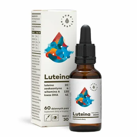 Luteina + Witamina A + DHA + Zeaksantyna Krople 30 ml Aura Herbals