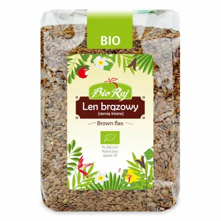 Len Brązowy (Siemię Lniane) Nasiona Lnu Bio 400 g - Bio Raj