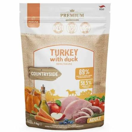 Karma Sucha Indyk z Kaczką dla Psów Dorosłych 1 kg - Pokusa