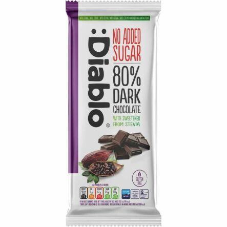Ciemna Czekolada 80% Bez Dodatku Cukru 75 g - Diab-lo DIABetic-LOw